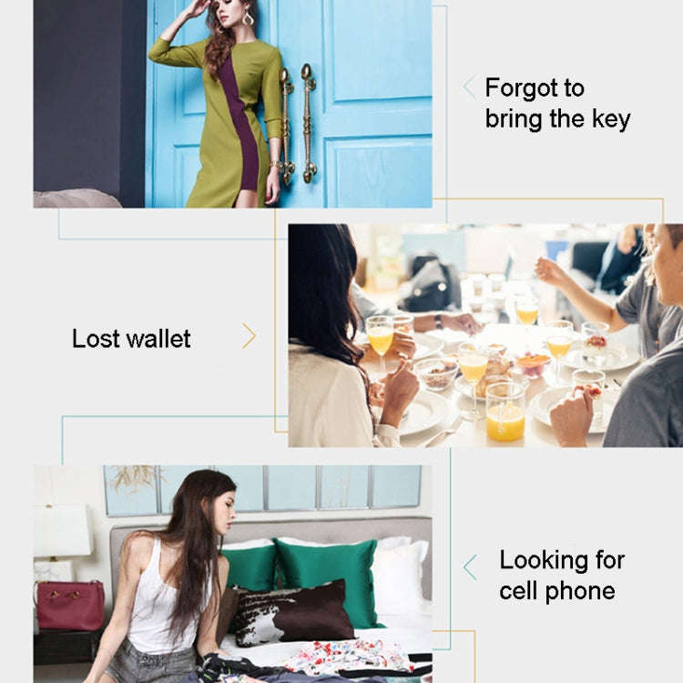 2 PCS  HYC-05 Round Bluetooth Anti-Lost Device Mobile Phone Key Two-Way Object Finding Alarm( White)