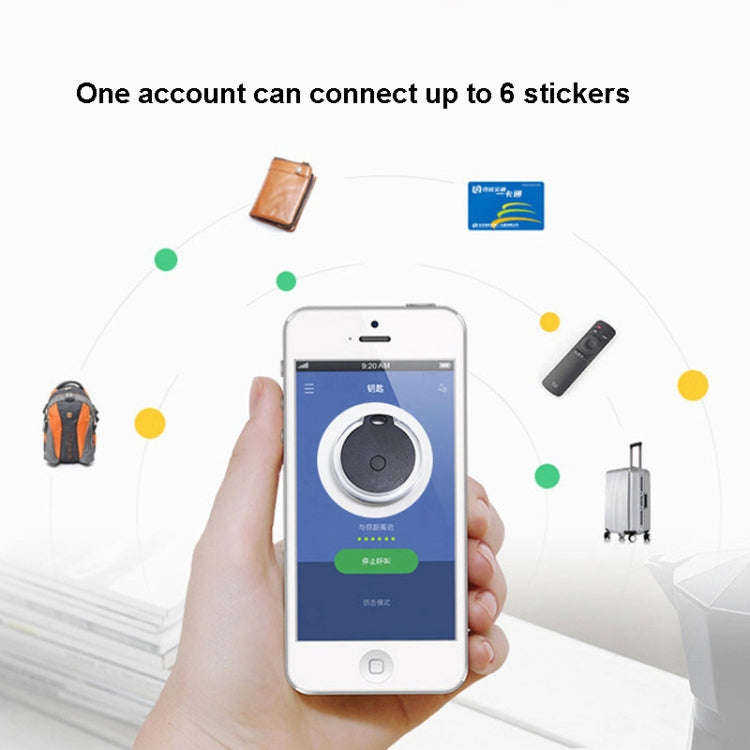 2 PCS  HYC-05 Round Bluetooth Anti-Lost Device Mobile Phone Key Two-Way Object Finding Alarm( White)