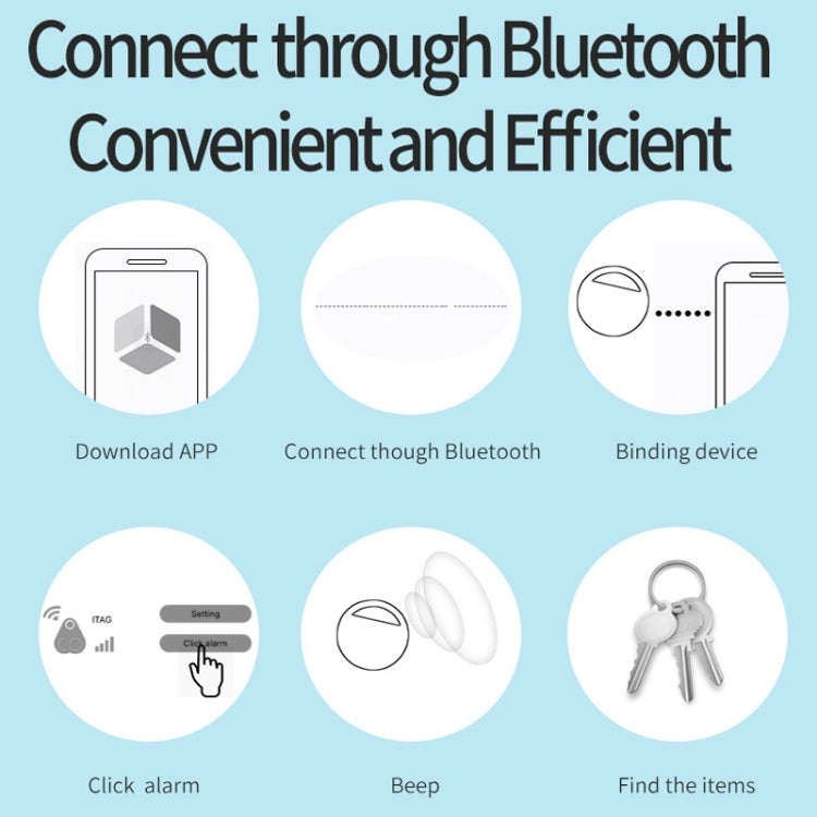HYC-S9 2 PCS Round Bluetooth Object Finder Mobile Phone Tracking Locator Anti-Lost Two-Way Alarm(...