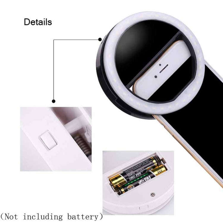 Ring-Shaped Mobile Phone Selfie Fill Light LED Flashlight For Live Photography(Black)