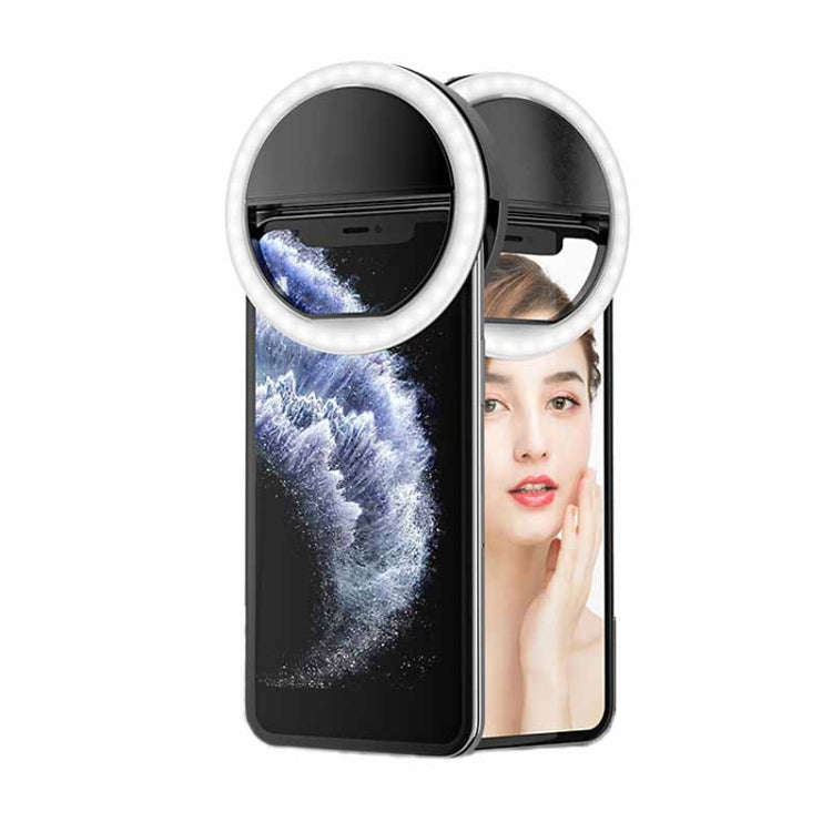 Ring-Shaped Mobile Phone Selfie Fill Light LED Flashlight For Live Photography(Black)
