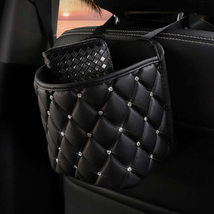 Car Seat Back Storage Bag Personality Diamond-Studded Car Storage Net Bag Car Multi-Function Stor...