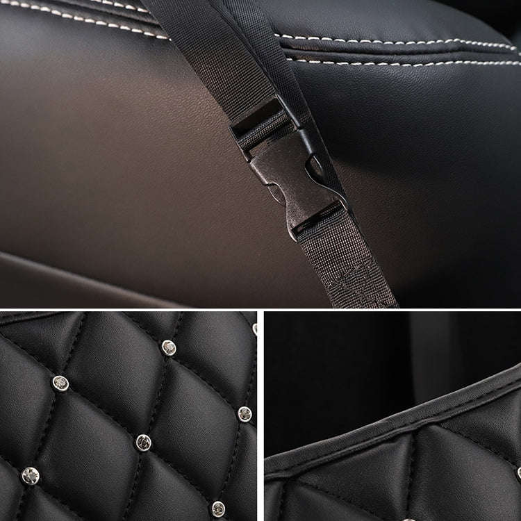 Car Seat Back Storage Bag Personality Diamond-Studded Car Storage Net Bag Car Multi-Function Stor...
