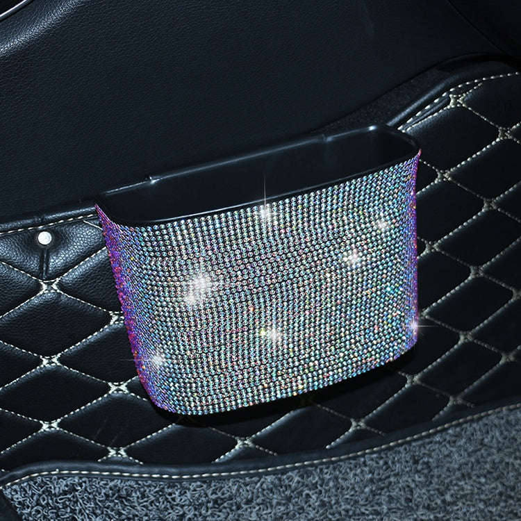 Car-Studded Trash Can Personality Car Hanging Trash Bag Multi-Function Car Storage Box(Colorful D...