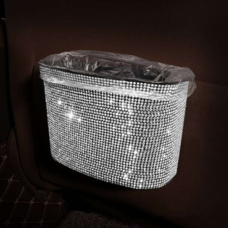 Car-Studded Trash Can Personality Car Hanging Trash Bag Multi-Function Car Storage Box(Colorful D...