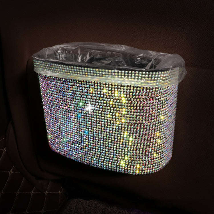 Car-Studded Trash Can Personality Car Hanging Trash Bag Multi-Function Car Storage Box(White Diam...