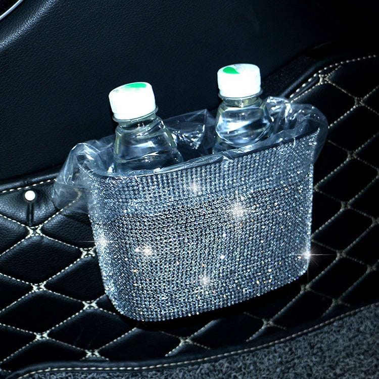 Car-Studded Trash Can Personality Car Hanging Trash Bag Multi-Function Car Storage Box(Colorful D...