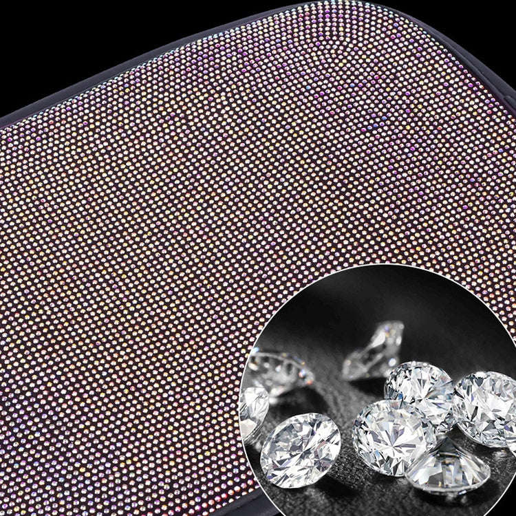 Car Diamond Armrest Box Cushion Personalized Car Decorations Dirt And Non-Slip(Black White Diamond)