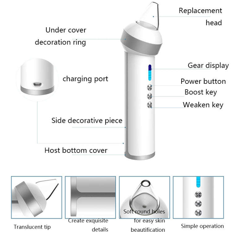 QY208 Facial Cleansing Blackhead Pore Cleaner(White Black Border)