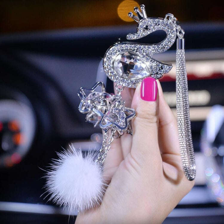 Car Pendant Crystal Swan Car Rearview Mirror Pendant