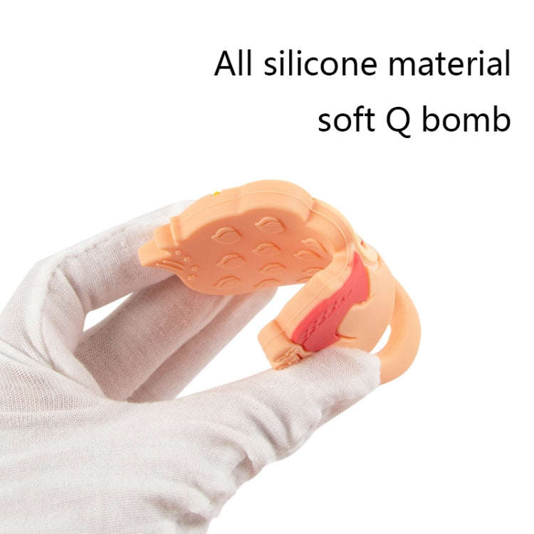 MJYJ019 Silicone Baby Teether Children Molar Stick Toy, Color: Monkey-Orange