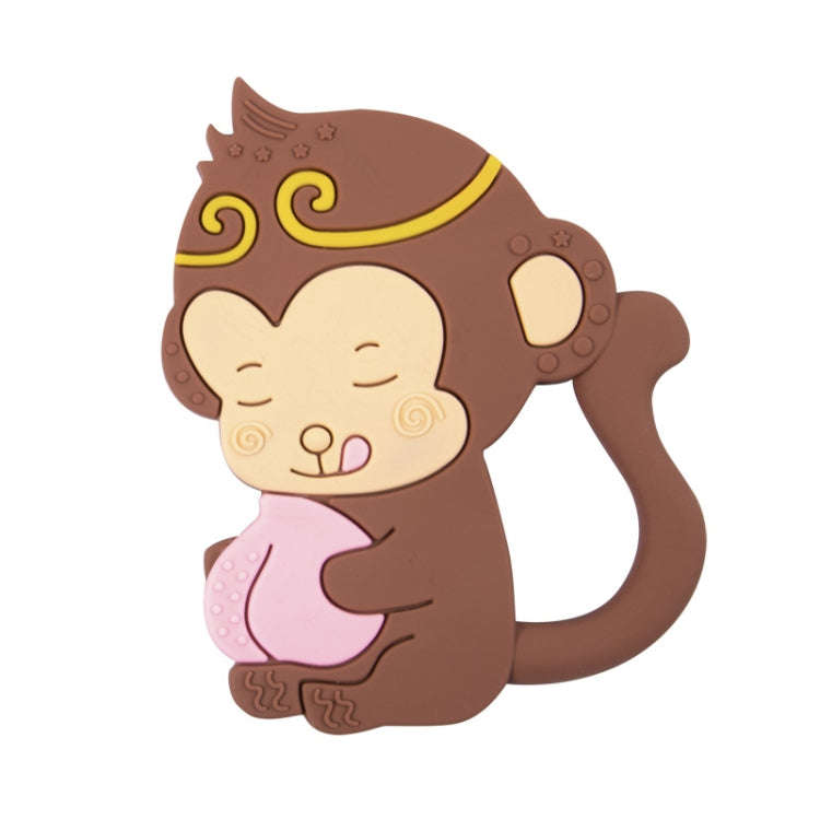 MJYJ019 Silicone Baby Teether Children Molar Stick Toy, Color: Monkey-Coffee