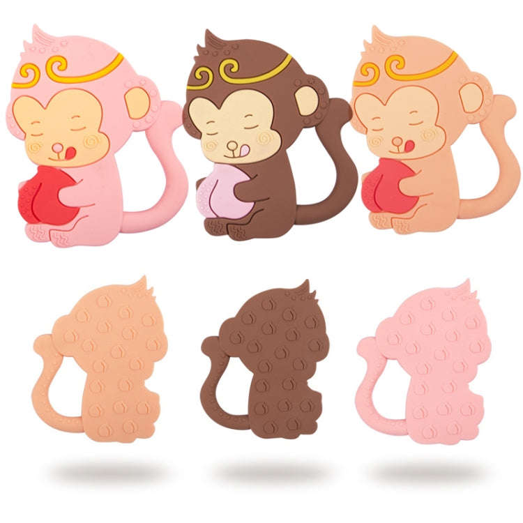 MJYJ019 Silicone Baby Teether Children Molar Stick Toy, Color: Monkey-Coffee