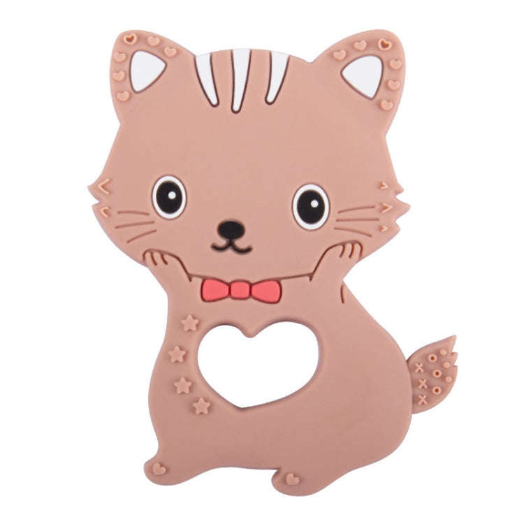 MJYJ019 Silicone Baby Teether Children Molar Stick Toy, Color: Kitten-Coffee