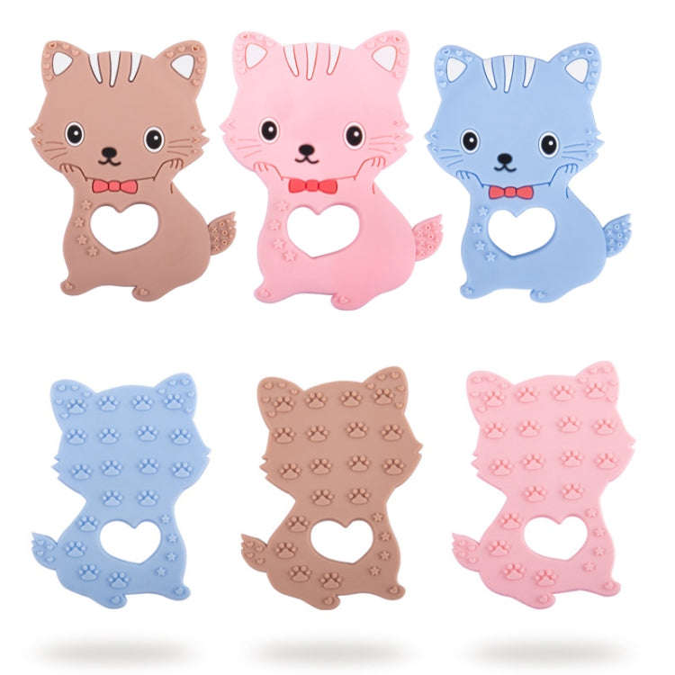 MJYJ019 Silicone Baby Teether Children Molar Stick Toy, Color: Kitten-Blue