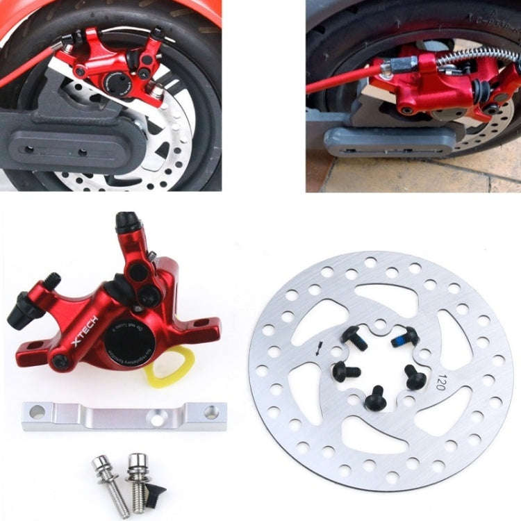 3 in 1 Scooter Modified Hydraulic Brake + 120mm Disc Brake Disc + Modified Seat Set For Xiaomi Mi...