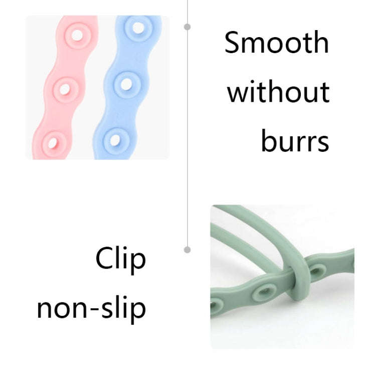 M010087 Silicone Baby Teether Anti-Dropping Chain Children Pacifier Anti-Dropping Strap(Gray-green)