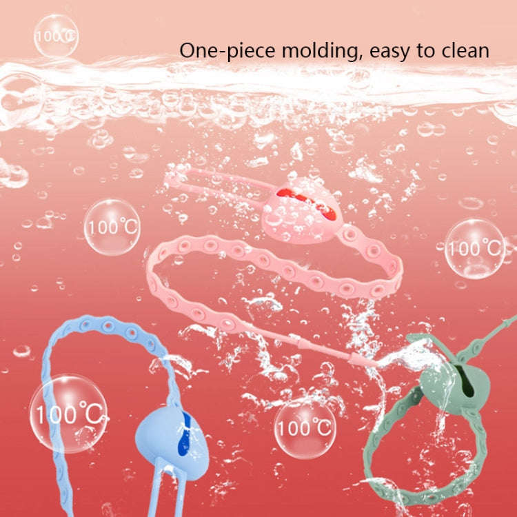 M010087 Silicone Baby Teether Anti-Dropping Chain Children Pacifier Anti-Dropping Strap(Gray-green)