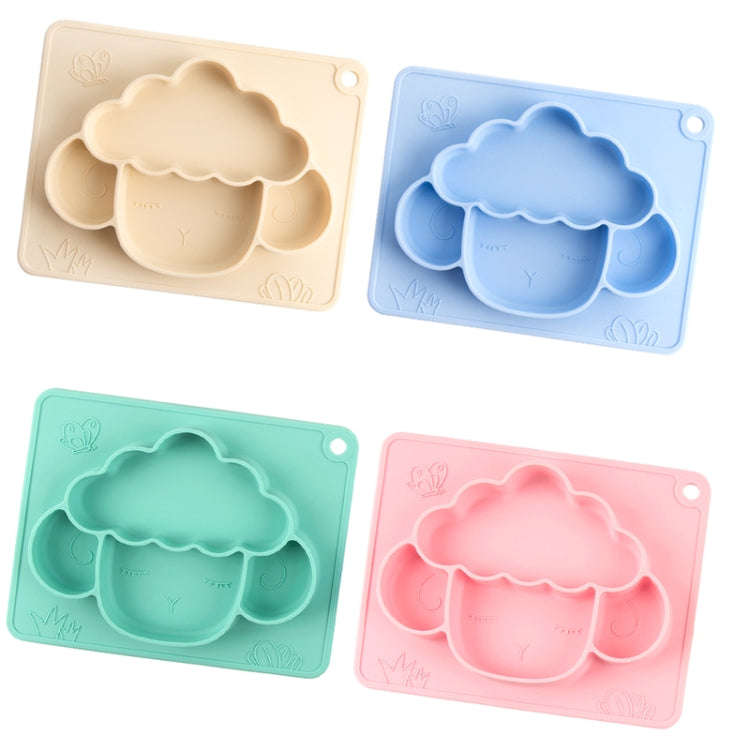 M010094 Children Silicone Dinner Plate Gridded Anti-Fall Eating Bowl Baby Cartoon Complementary F...