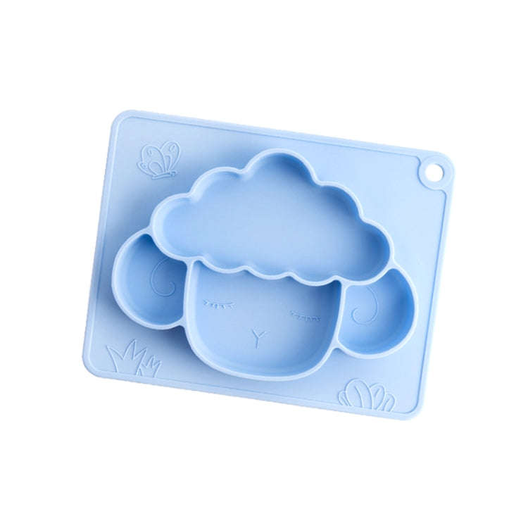 M010094 Children Silicone Dinner Plate Gridded Anti-Fall Eating Bowl Baby Cartoon Complementary F...