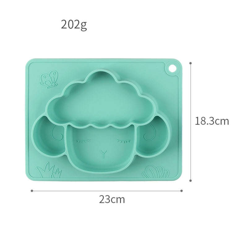 M010094 Children Silicone Dinner Plate Gridded Anti-Fall Eating Bowl Baby Cartoon Complementary F...