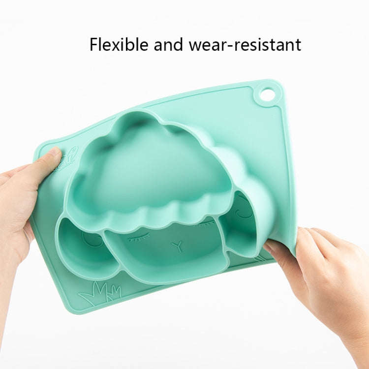 M010094 Children Silicone Dinner Plate Gridded Anti-Fall Eating Bowl Baby Cartoon Complementary F...