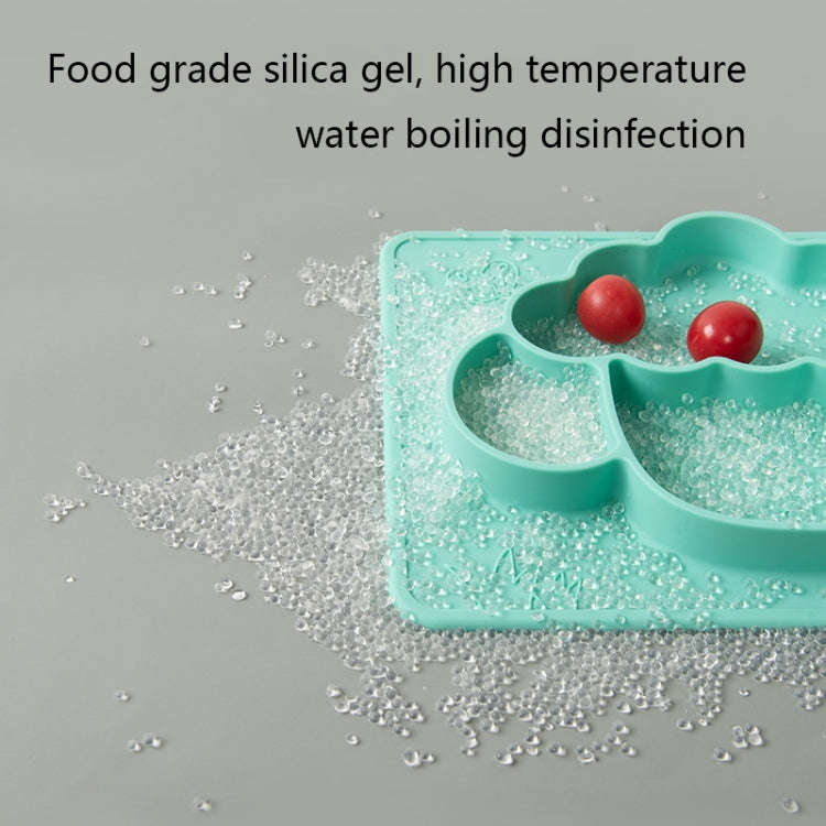 M010094 Children Silicone Dinner Plate Gridded Anti-Fall Eating Bowl Baby Cartoon Complementary F...
