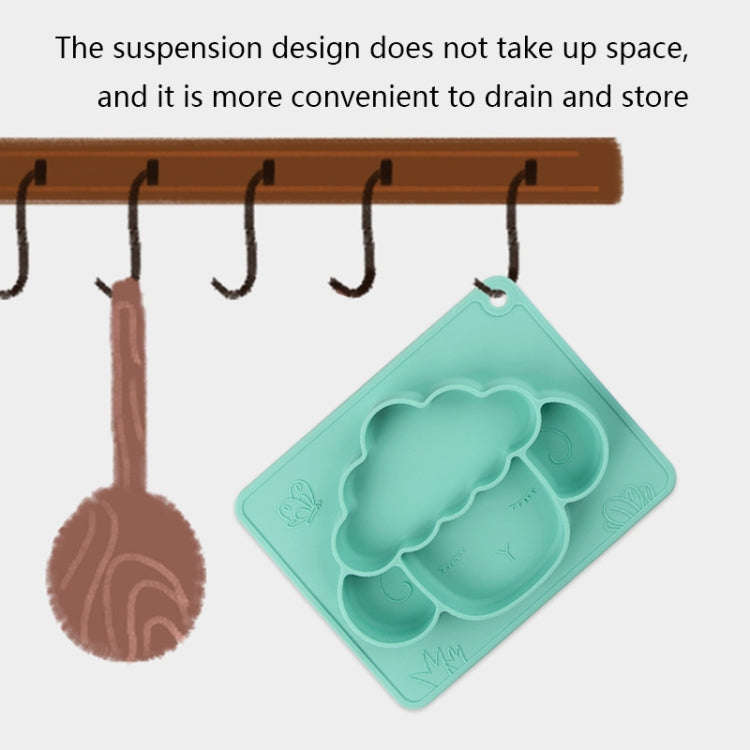 M010094 Children Silicone Dinner Plate Gridded Anti-Fall Eating Bowl Baby Cartoon Complementary F...