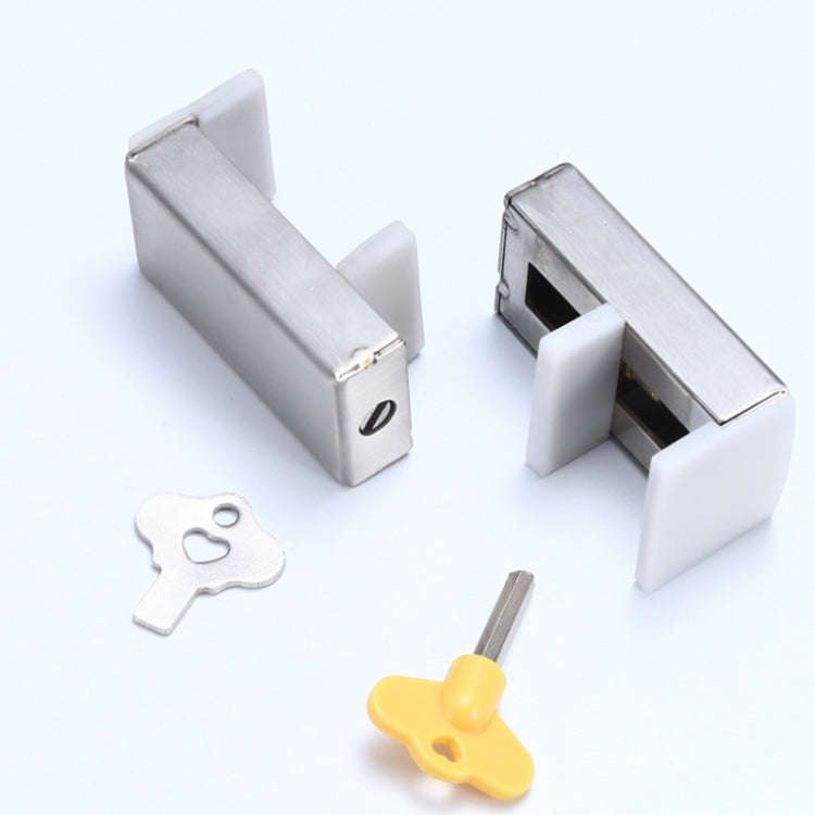 2 PCS Aluminum Screen Window Door Lock Child Protection Safety Lock Anti-theft Stopper(Hex Key)