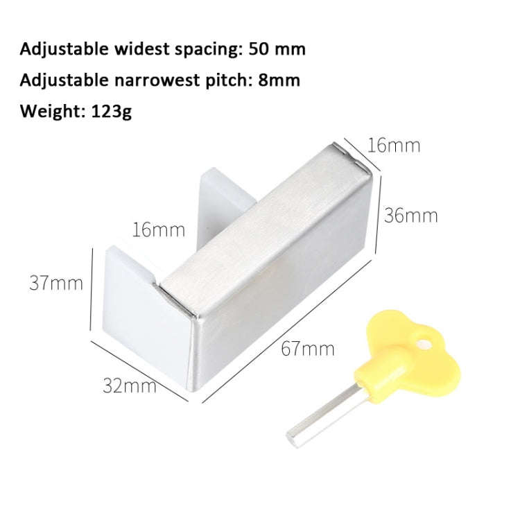 2 PCS Aluminum Screen Window Door Lock Child Protection Safety Lock Anti-theft Stopper(Hex Key)
