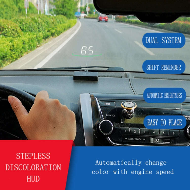 L2 HUD Head-Up Display, Water Temperature Per Hour, OBD Car Display With Color-Changing Atmospher...