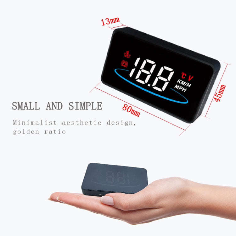L2 HUD Head-Up Display, Water Temperature Per Hour, OBD Car Display With Color-Changing Atmospher...