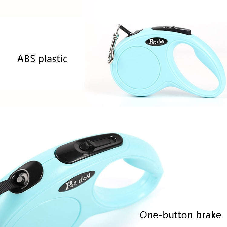 Pet Leash Automatic Retractable Dog Leash 5m(Light Blue)