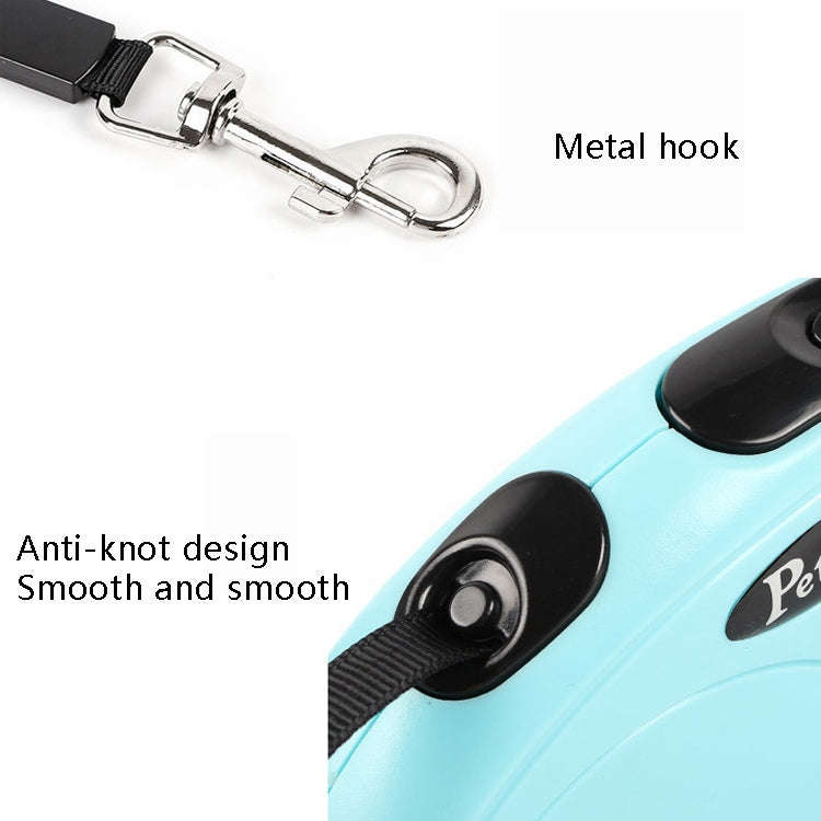 Pet Leash Automatic Retractable Dog Leash 5m(Black)
