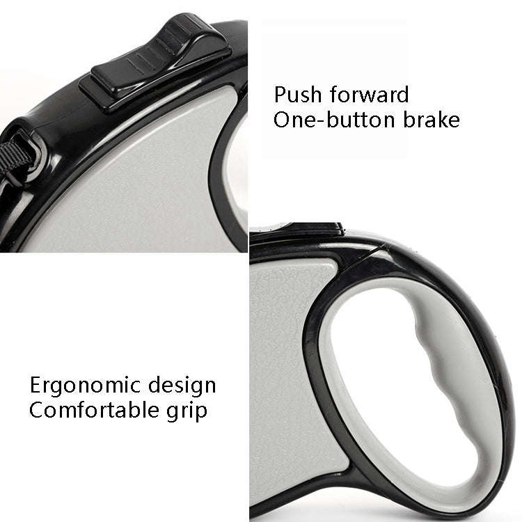 Traction Rope Automatic Retractable Tractor Portable Dog Leash Small 3m(Gray)