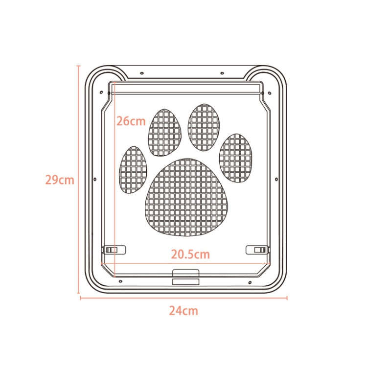 Pet Supplies Dog Paw Print Door Bite-Proof Small Dog Cat Screen Window Door Cat And Dog Door(Black)