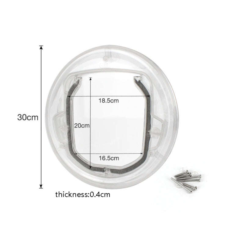Pet Supplies PC Material Round Glass Door Cat Puppy Door Hole(Transparent)
