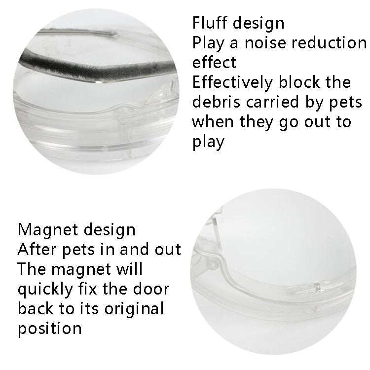 Pet Supplies PC Material Round Glass Door Cat Puppy Door Hole(Transparent)