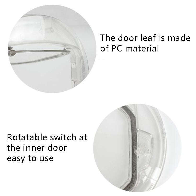 Pet Supplies PC Material Round Glass Door Cat Puppy Door Hole(Transparent)