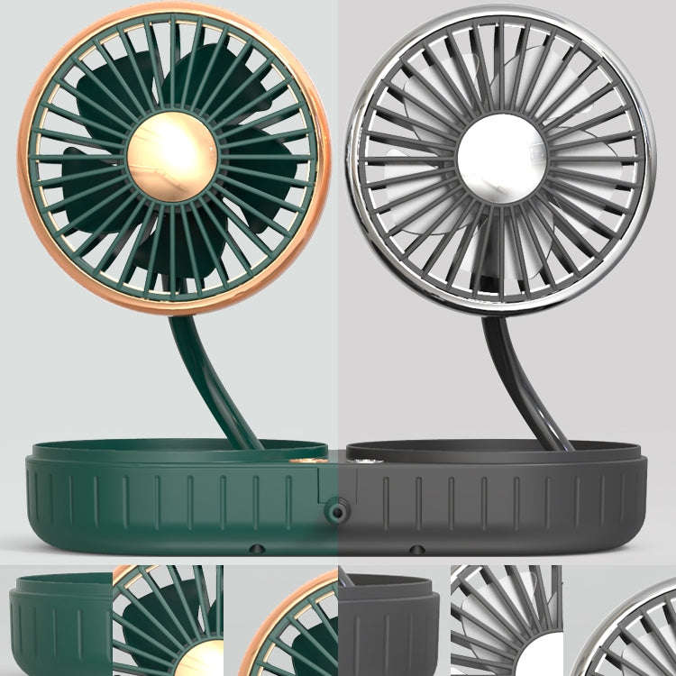 F303 Car USB Fan Car Shake Head Fan(Double Head Silver)