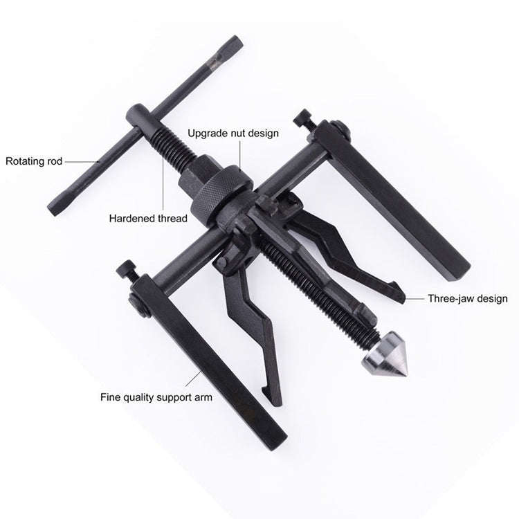 3-Jaw Inner Bearing Puller Gear Extractor Heavy Duty Automotive Machine Tool Kit(Black)