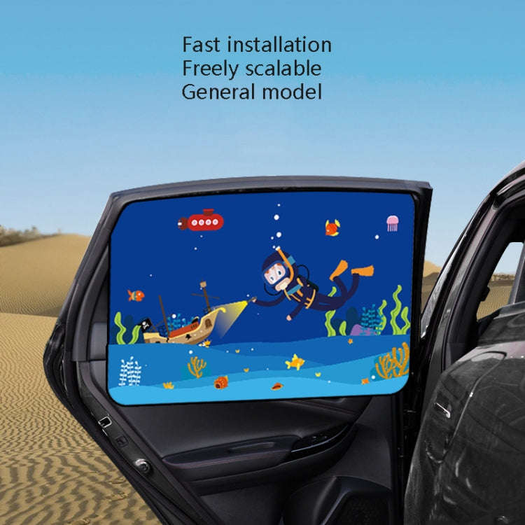 Automobile Sunshade Car Windows Sun Protection And Heat Insulation Magnetic Telescopic Side Curta...