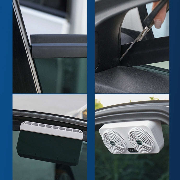 USB Interface Car Cooling Device Car Exhaust Air Circulation Exhaust Fan Car Changing Fan(White)