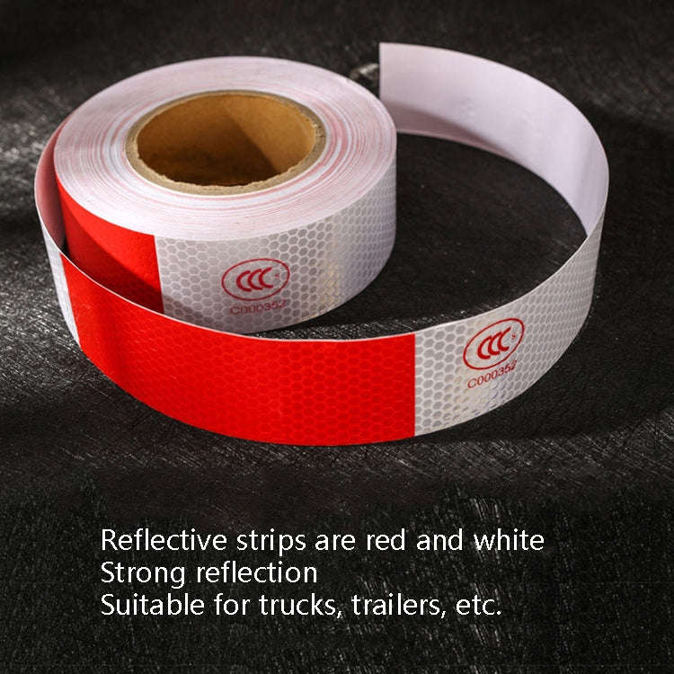 Red And White Car Reflective Film Annual Inspection Of The Car Body Stickers Road Reflective Barl...