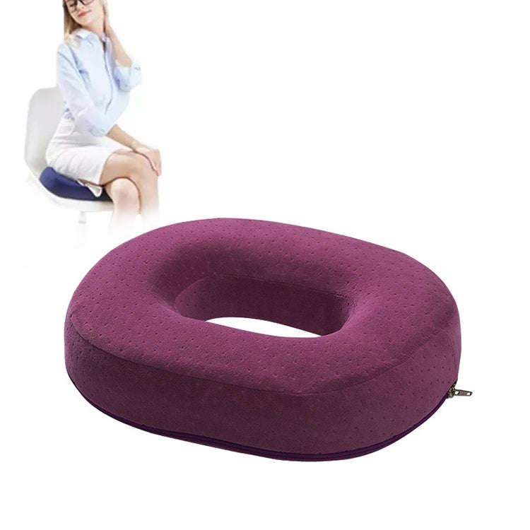 Slow Resilience Memory Foam Office Hip Pad After Hemorrhoids Operation Cushion(Deep Purple)