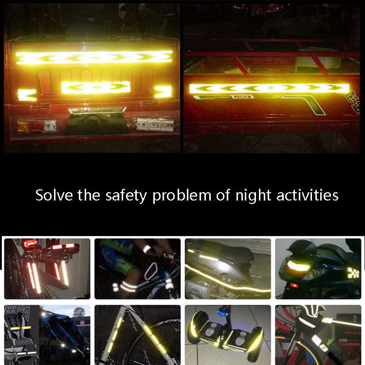 PVC Crystal Color Arrow Reflective Film Truck Honeycomb Guidelines Warning Tape Stickers 5cm x 25...