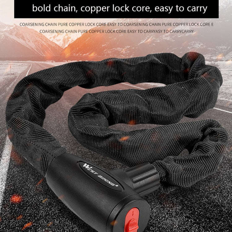 WEST BIKING 0705042 Bicycle Anti-Theft Key Lock Mountain Bike Motorcycle Chain Lock, Specificatio...