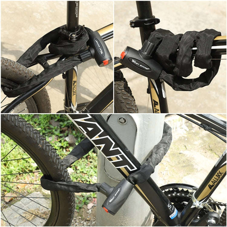 WEST BIKING 0705042 Bicycle Anti-Theft Key Lock Mountain Bike Motorcycle Chain Lock, Specificatio...