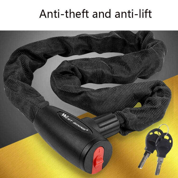WEST BIKING 0705042 Bicycle Anti-Theft Key Lock Mountain Bike Motorcycle Chain Lock, Specificatio...