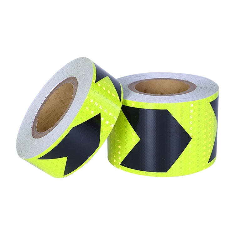 2 PCS Fluorescent Yellow Black Arrow Truck Sign Sticker Corridor Reflective Floor Stickers, Speci...